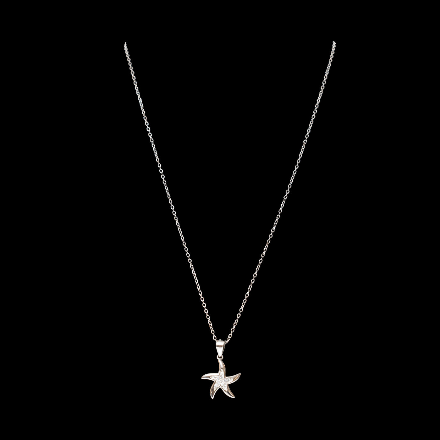 Sparkly Starfish Necklace and Earrings Set